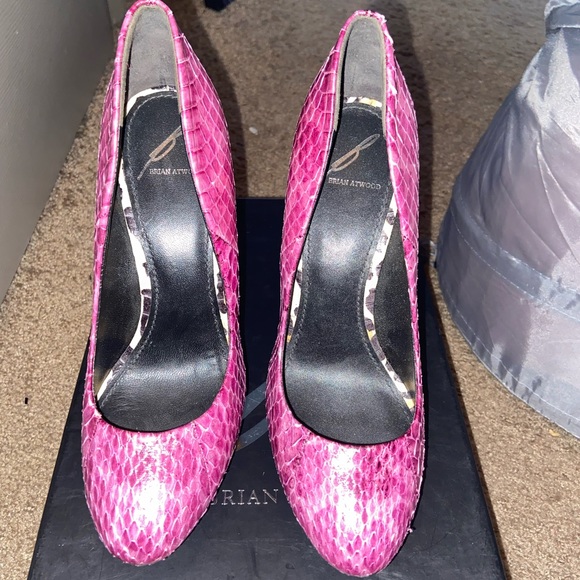 Brian Atwood Multi Color Snake Platform Pumps - Picture 2 of 8